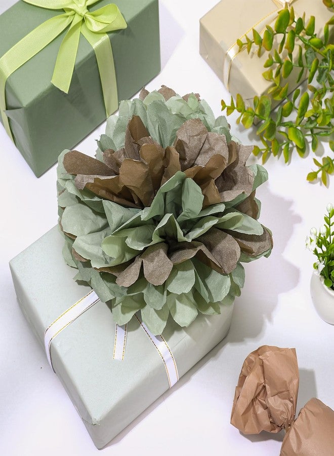 Whaline 90 Sheets Brown Green Tissue Paper Assorted Color Sage Green Brown Gift Wrapping Paper 13.7 x 19.6 Inch Boho Solid Color Tissue Paper for Wedding Birthday Baby Shower Party DIY Crafts - Image 4